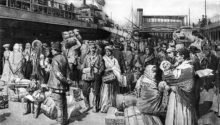 Immigrants arrival at Ellis Island