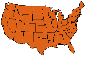 Orange US Map