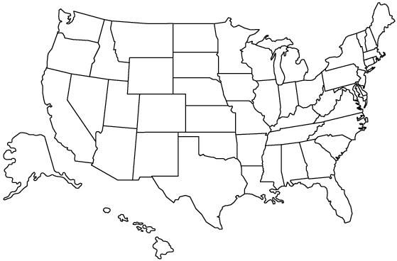 blank 50 state map